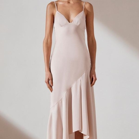 shona joy luxe bias asymmetrical slip dress